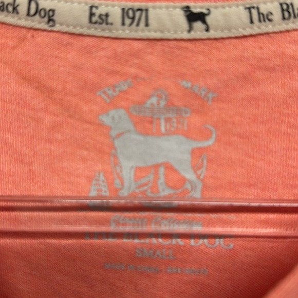 The Black Dog Mens MV Homeport Coral Heather Longsleeve Tee Size S - Picture 3 of 5